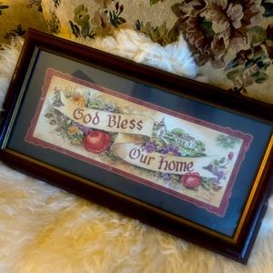 God Bless Our Home wall plaque 9”x17” Home Interiors